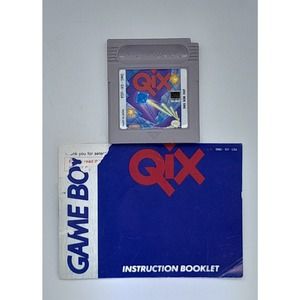 QIX (Nintendo Game Boy, 1990) Video Game Cartridge, Manual